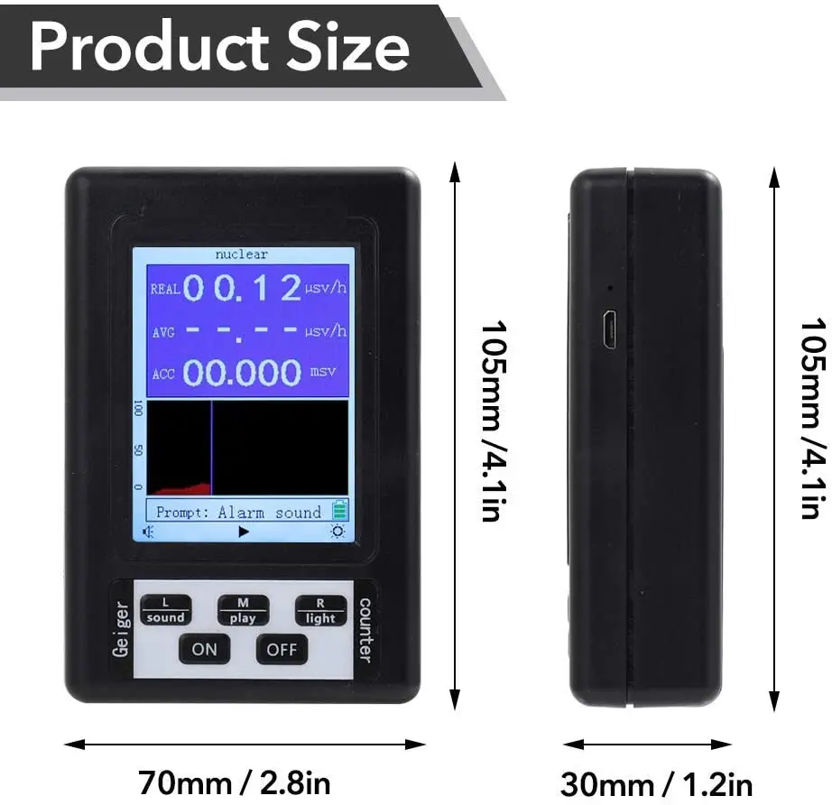 Nieuwe Nucleaire Straling Detector BR-9B Emf Draagbare Handheld Lcd Digitale Display Geigerteller Full-Functionele Type Tester