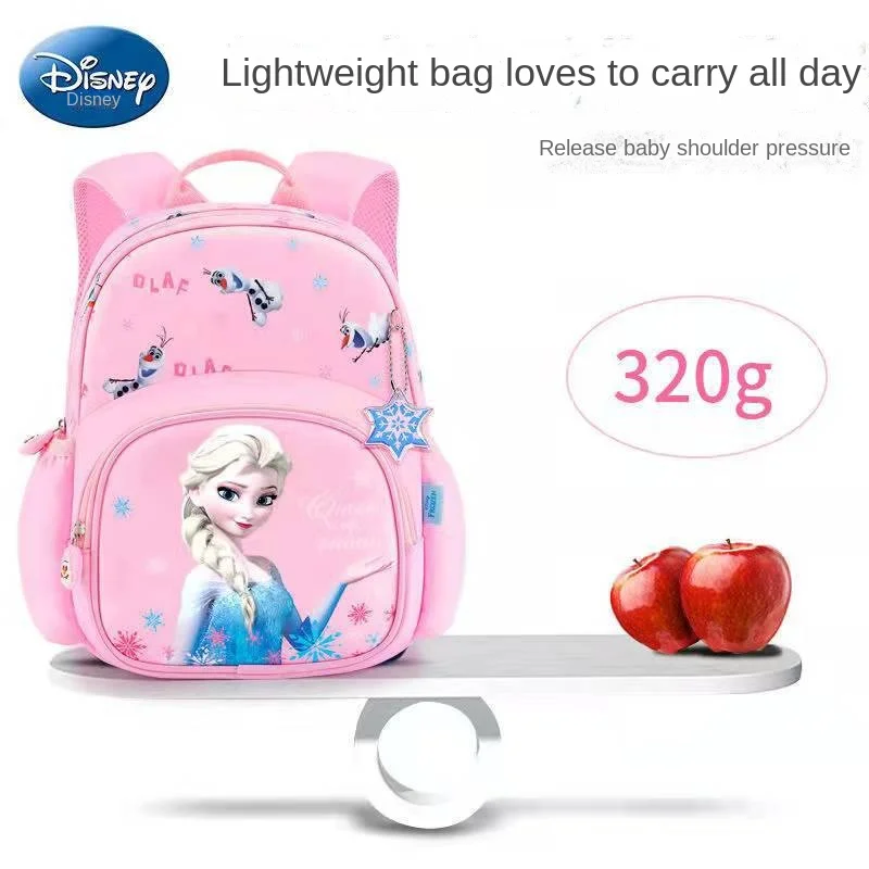 Disney Frozen Kindergarten Backpack For Girls Elsa Anna Student Shoulder Orthopedic School Bag Kids Gifts Large Capacity Mochila