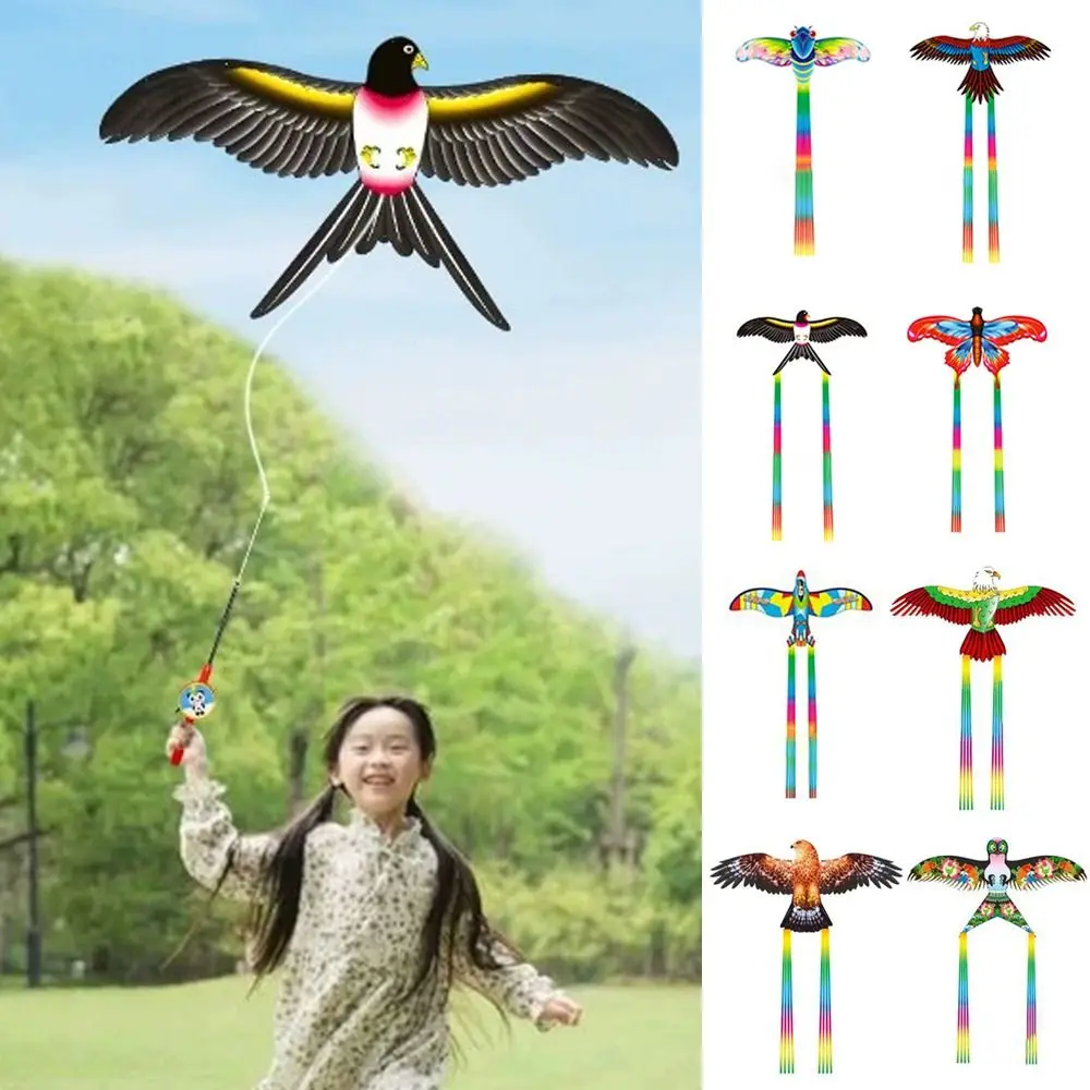 30 Meter Plastic Eagle Kite Dynamic Parrot Eagle Swallow Airplane Flying Bird Kites Children Gift DIY Toy Fishing Rod Kite