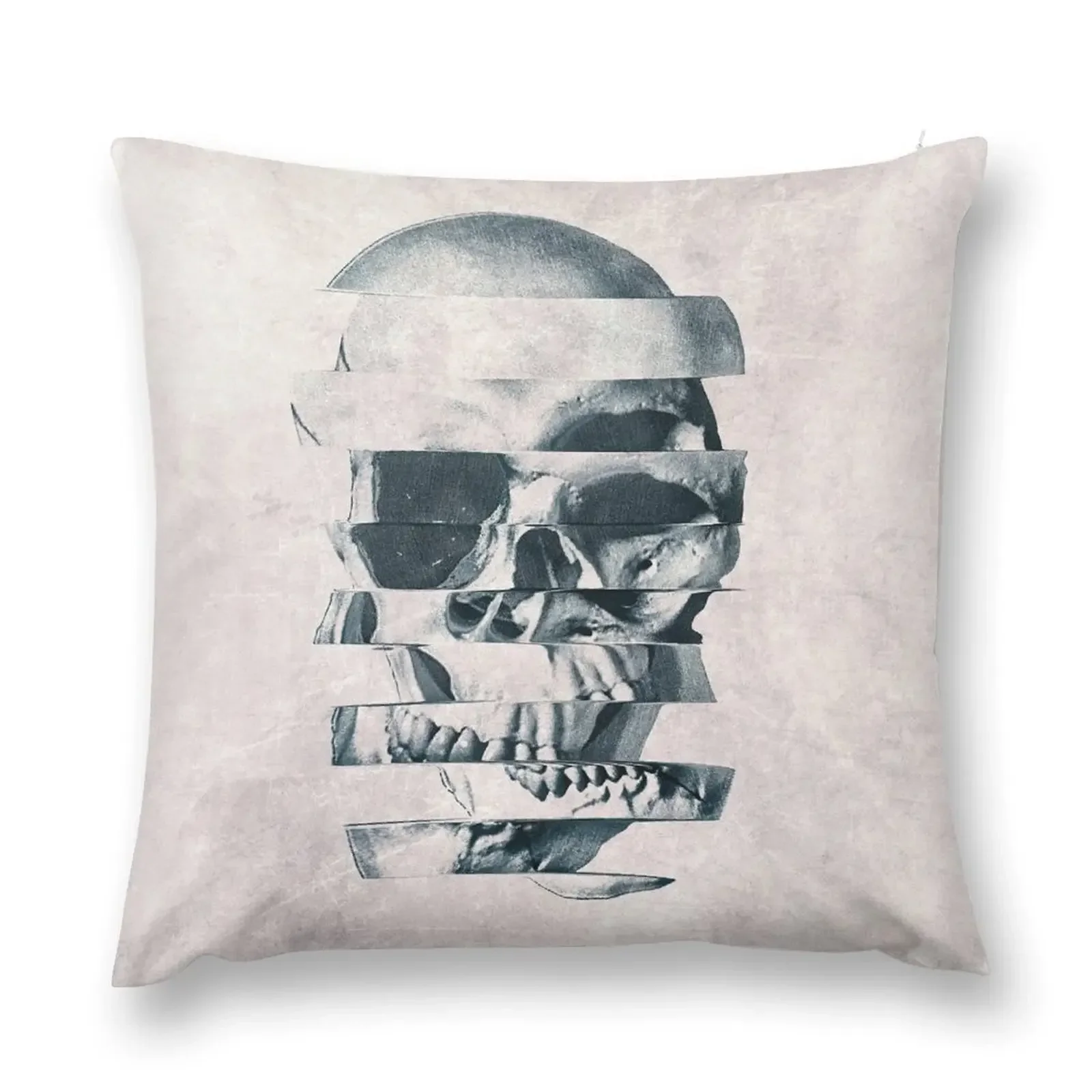 Glitch Skull Mono Throw Pillow christmas pillowcases Christmas Pillow pillow