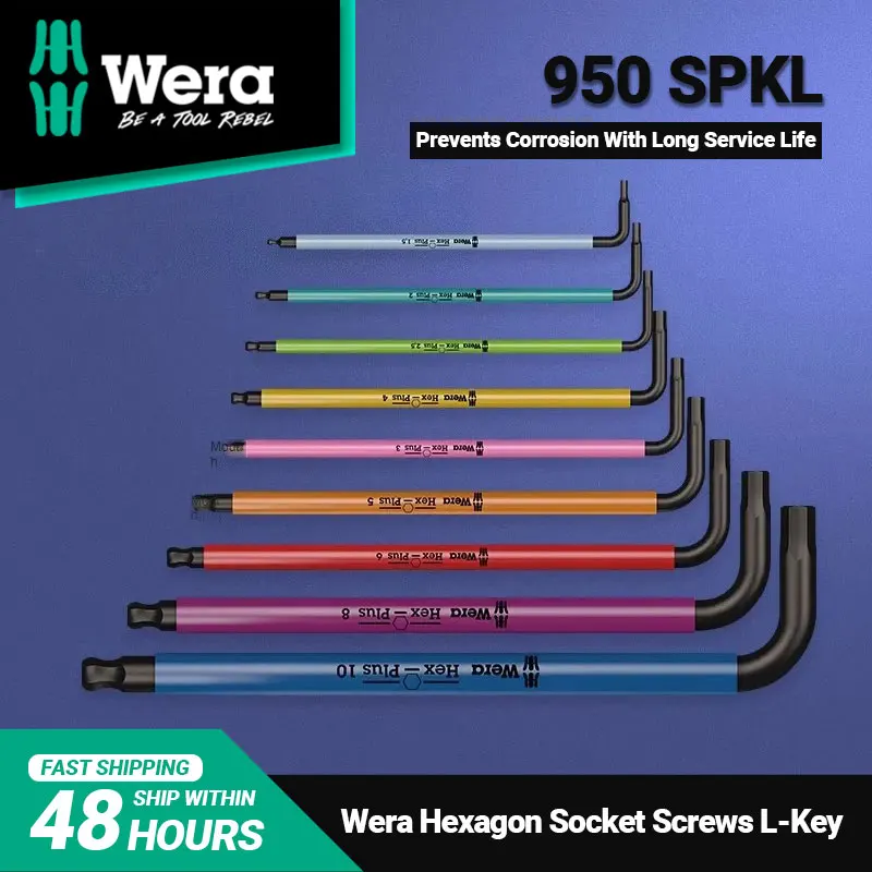 Wera-laser Preto Chave Hex 950 Spkl hf Bola Estendida Cabeça Hexágono l Wrench Range 1.510 mm Alta Qualidade e Durável Manga de Cor