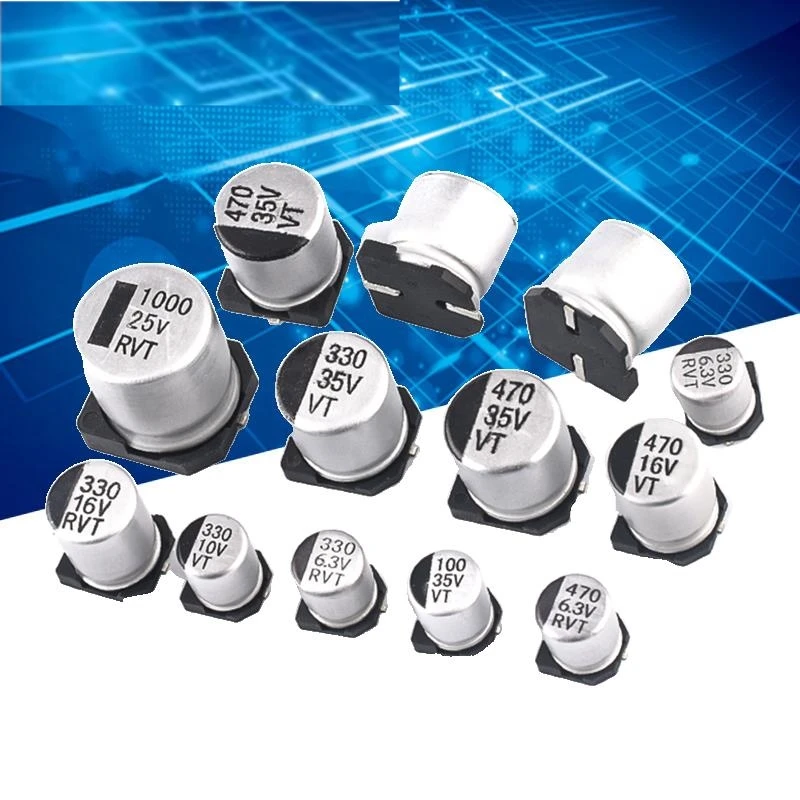 10PCS Aluminum Electrolytic Capacitor SMD 6.3V 10V 16V 25V 35V 50V 1UF 2.2UF 4.7UF 10UF 22UF 47UF 100UF 220UF 330UF 470UF 1000UF