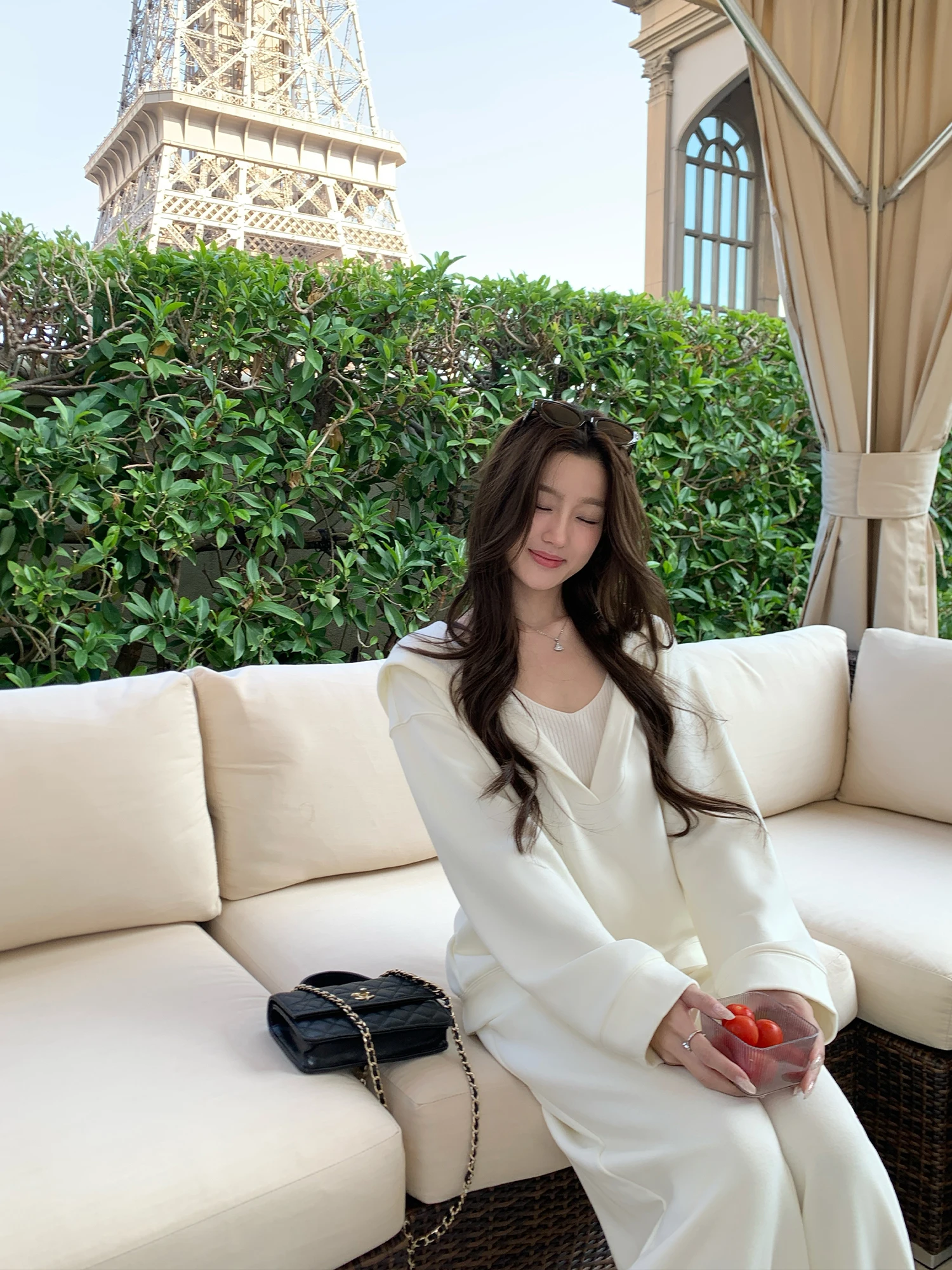 

Pusumede ey Hooded Sweatirt Jaet Loose Casual Wide Leg Pants Set Women's V-Ne Comfortable Lazy Sle Streetwear