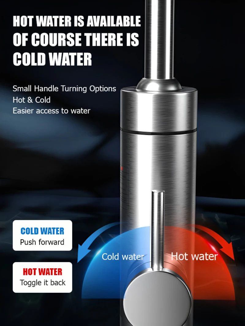 Bathroom Electric Faucet Fast Heating Kitchen Bathroom Shower Tap Water Heater view 3