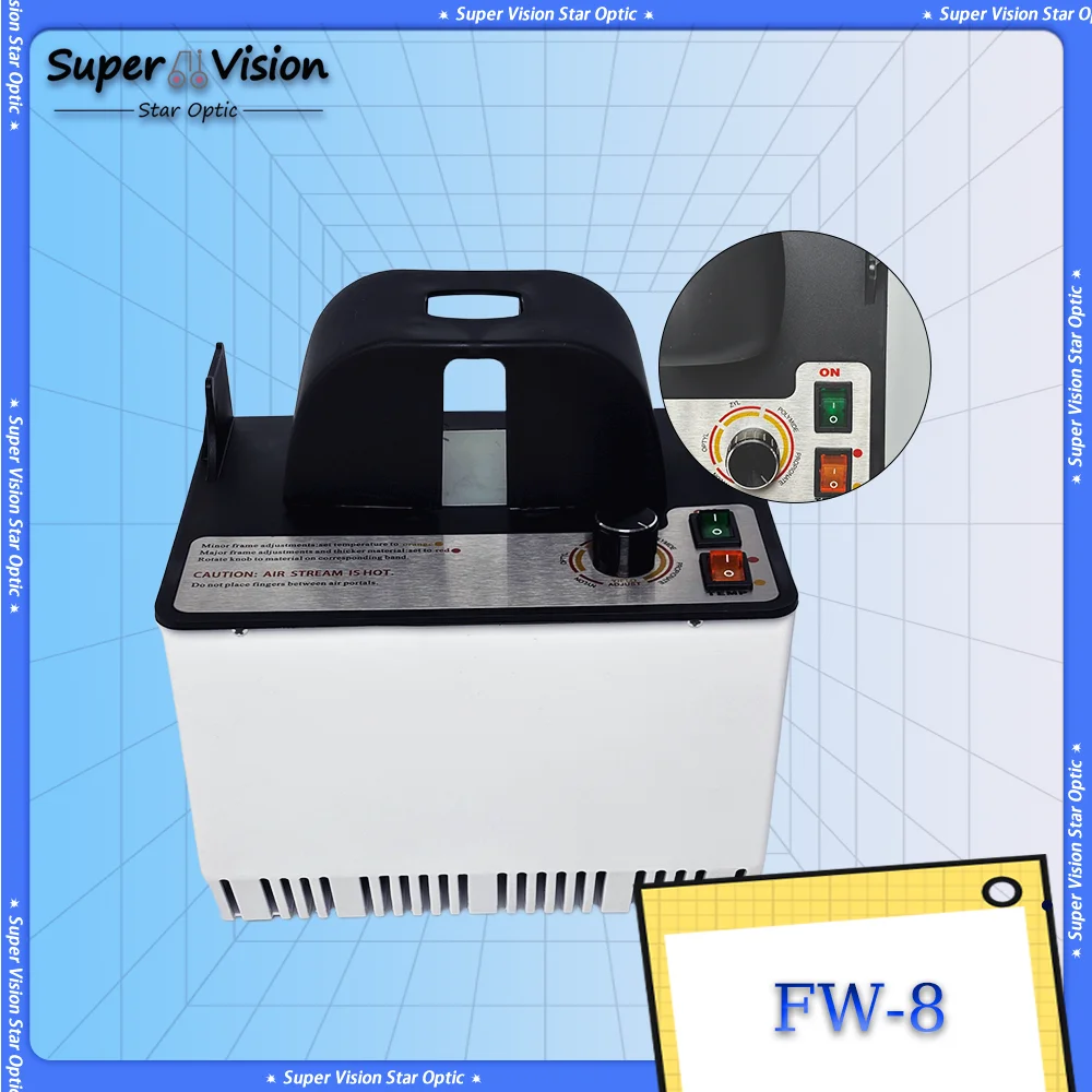 

Нагреватель оправы для оптических очков, нагреватель оправы FW-8, тихий выдув, для неметаллических оправы очков: смола/пластины и т. д.