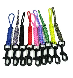 Pojedyncza końcówka hak zatrzaskowy smycz Outdoor wspinaczka nurkowanie smycz akcesoria Anti-lost lina ratunkowa Survival Belt wiszący Buklt