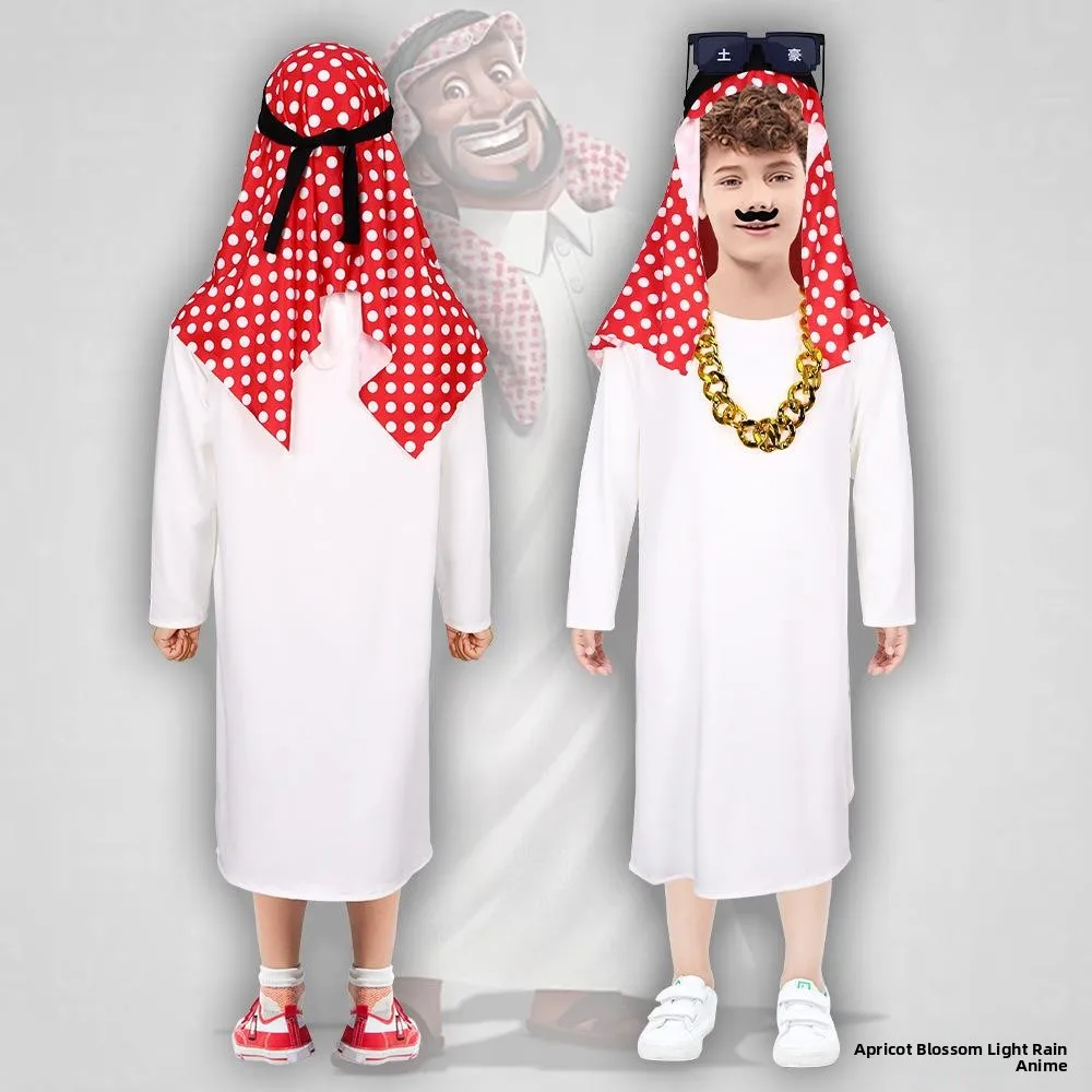 

Хэллоуин Косплей Костюм Принца Арабский Эк Дубай Принц Длинный Халат Забавный Трансграничный Этнический Женский Сценический Одежда