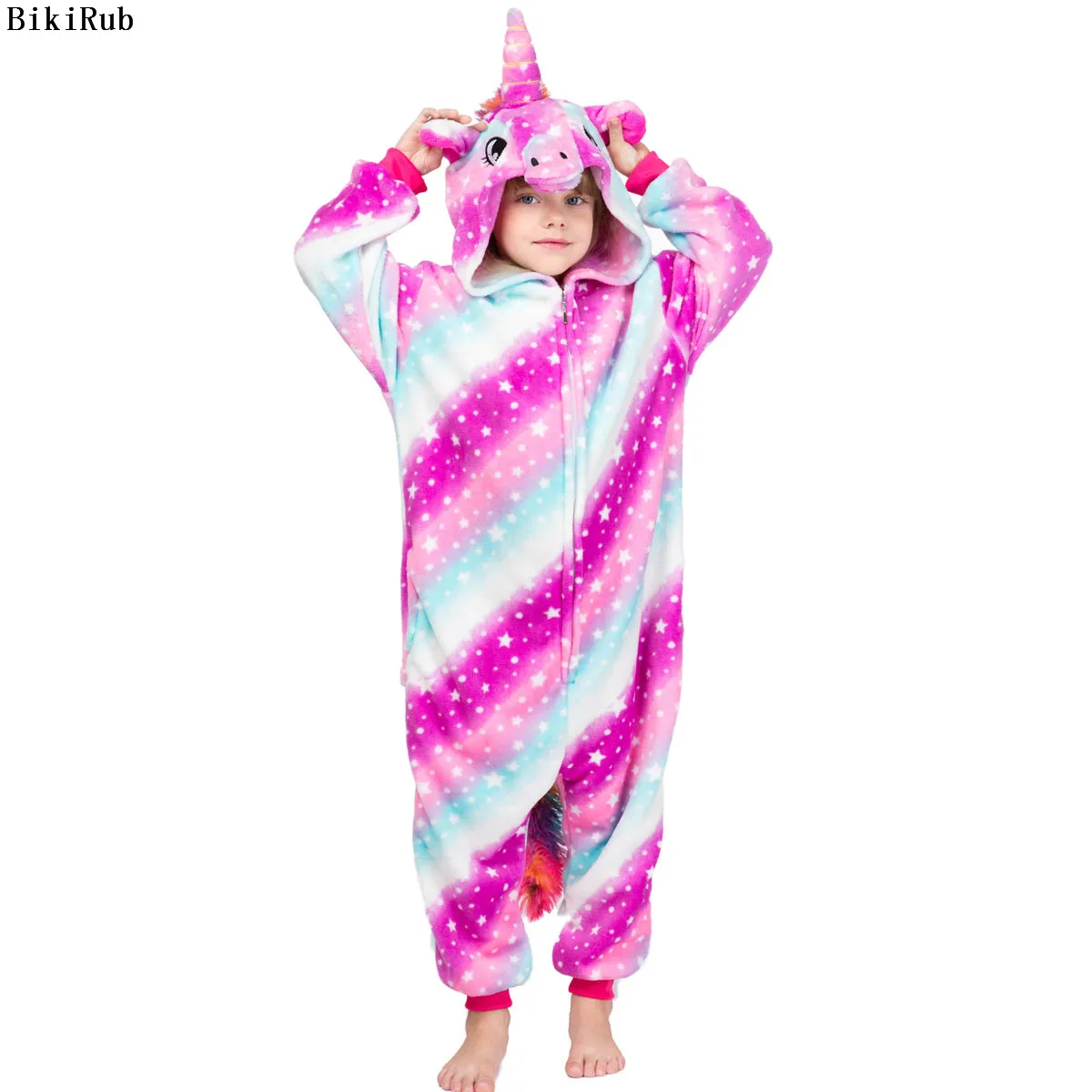 Children Pajamas Kids Unicorn Onesies Animal Cartoon Blanket Sleepers Winter Boys Girls Jumspuits Cosplay Costumes For Halloween