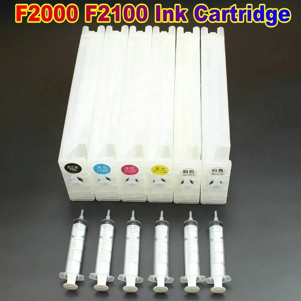 Printer F2000 F2100 Refillable Ink Cartridge for Epson SC F2000 F2100 Ink Cartridges With Chip T7251 T7252 T7253 T7254 T725A Kit