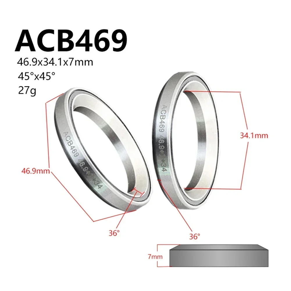 MTB Road Bicycle Headset Bearings 1.5 1 1/8inch 45/36 Angle Bicycle Part 38/39/41/44/49/52mm Repair Steel Bike Accessories