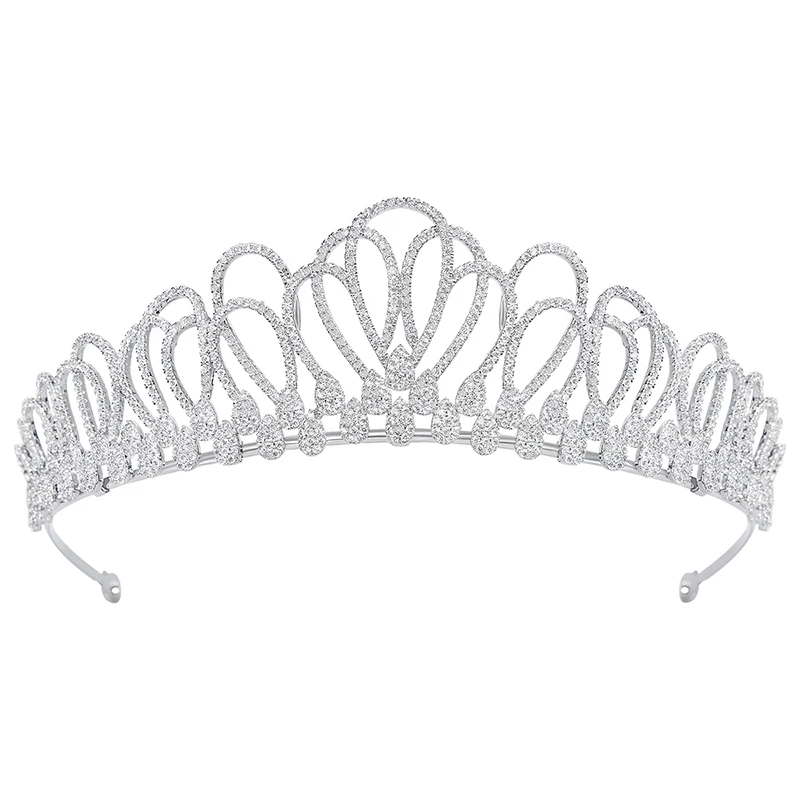 YYSuniee Elegant Silver Color Tiaras and Crowns for Women Crystal Headpiece Bridal Wedding Hair Accessories Birthday Cake Topper