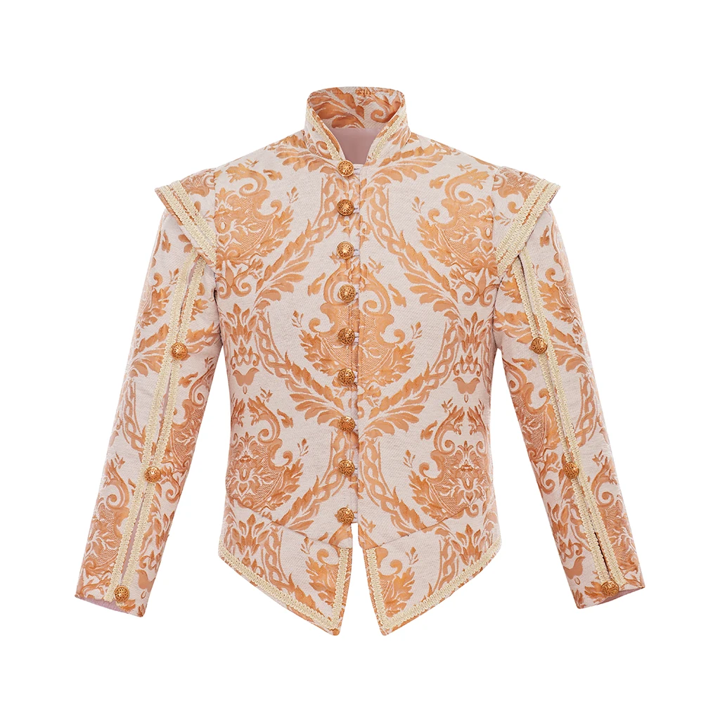 Herren Renaissance Retro Royal Jacke Mantel Prinz Edler König Kolonial Piratenkostüm Doppelmantel Gotische Stickerei Cosplay Kostüm 2026 – Detail 15