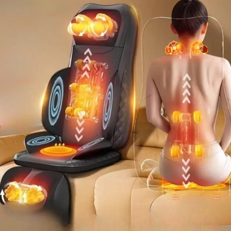 

Multifunctional Massage Cushion Seat Electric Shoulder Neck Waist Back Kneading Vibrations Full Body Massage Chair with Heat
