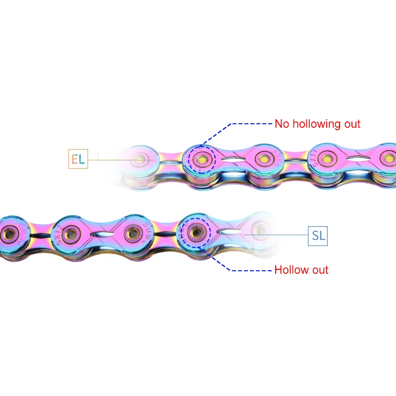 SUMC Rainbow Bicycle Chain 9 10 11 12 Speed 116Links MTB Road Bike Chain, 9V, 10V, 11V, 12V for SHIMANO, SRAM, Bike Accessories