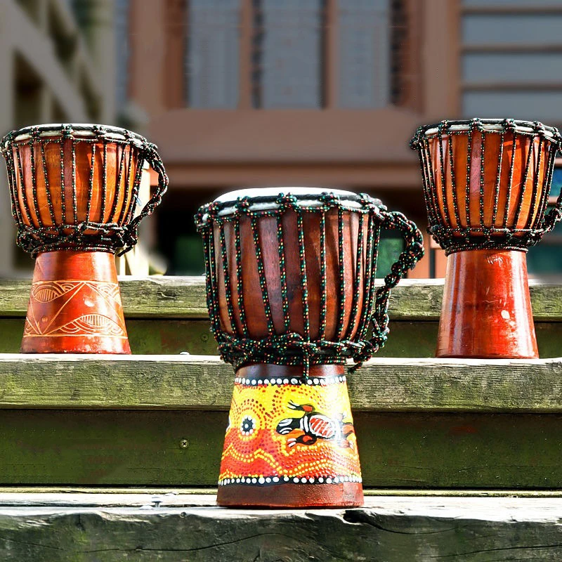 

8 Inch Djembe Drum Children Beginners Small African Drum 6 Inches Mahogany Professional Musical Instruments Drums Percussion