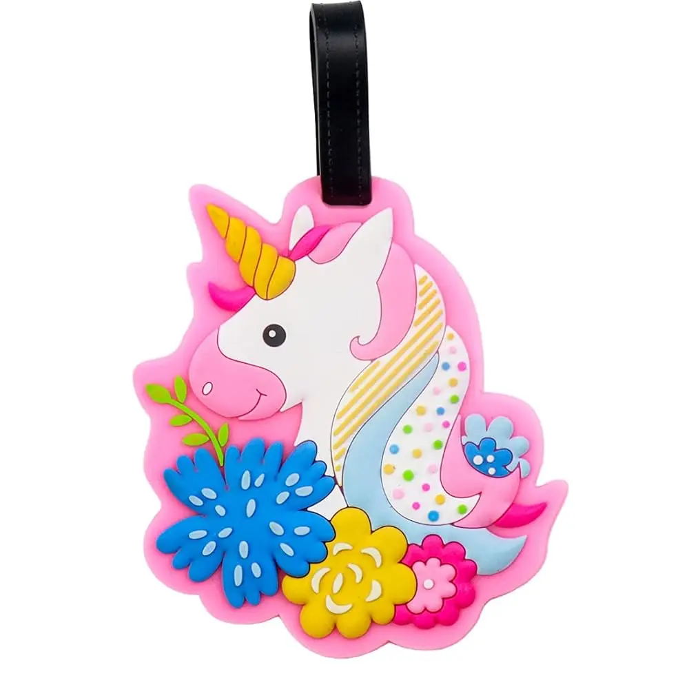 

Unicorn Luggage Tag - Colorful Luggage Tag for Travel Women,Funny Kids Backpack Suitcase Tag Cute Clear,Name ID Identifier Du