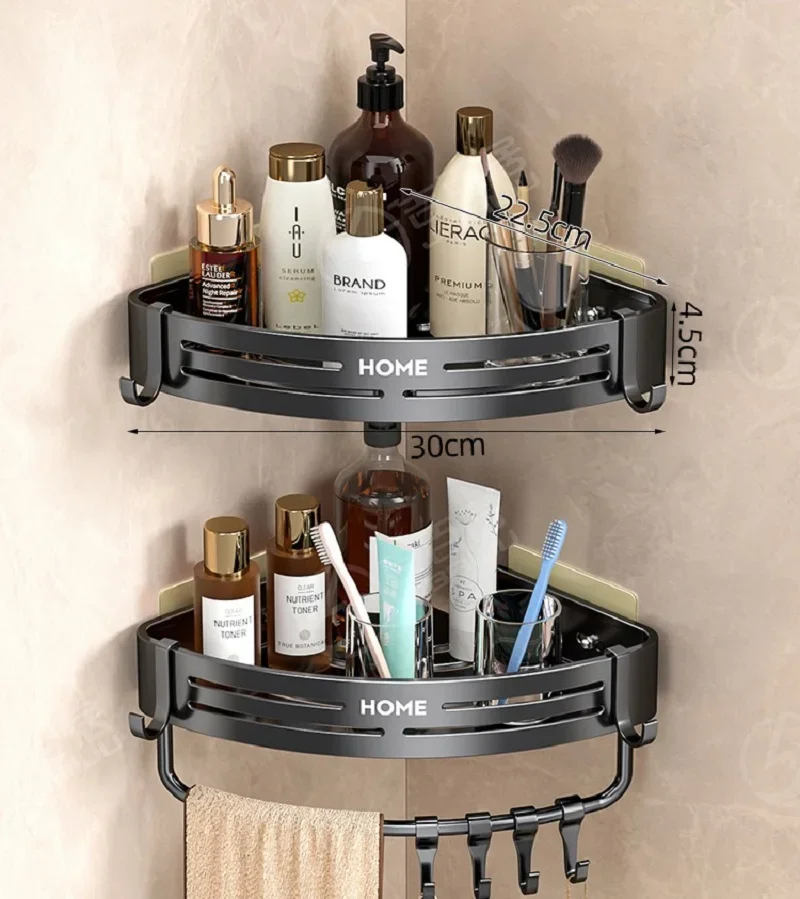 Adhensive Bathroom Shampoo Holder Shower Caddy Shelves Storage Organizer No Drill Shelf Corner Towel Holder Shelves For Kitchen