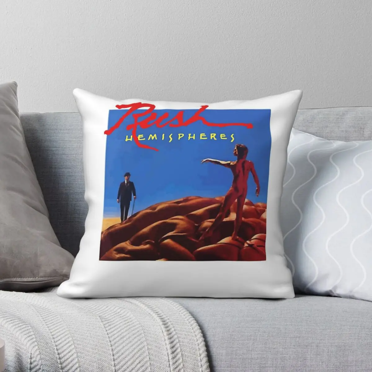 Rush Band Hemispheres Square Pillowcase Polyester Linen Velvet Pattern Zip Decor Pillow Case Home Cushion Cover