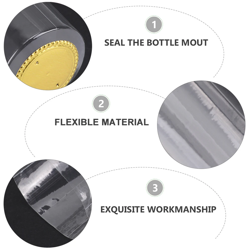 

200pcs Bottle Sealing Film 30mm Heat Shrink Cap Silver Bar Accessories Bottle Cover Topper Cellar Supplies
