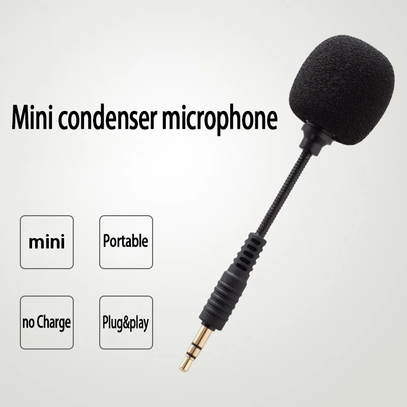 

Mini Microphone Cellphone Mini Audio Mic Omnidirectional 3.5mm Jack Microphone For Computer Sound Card Recorder Cellphone