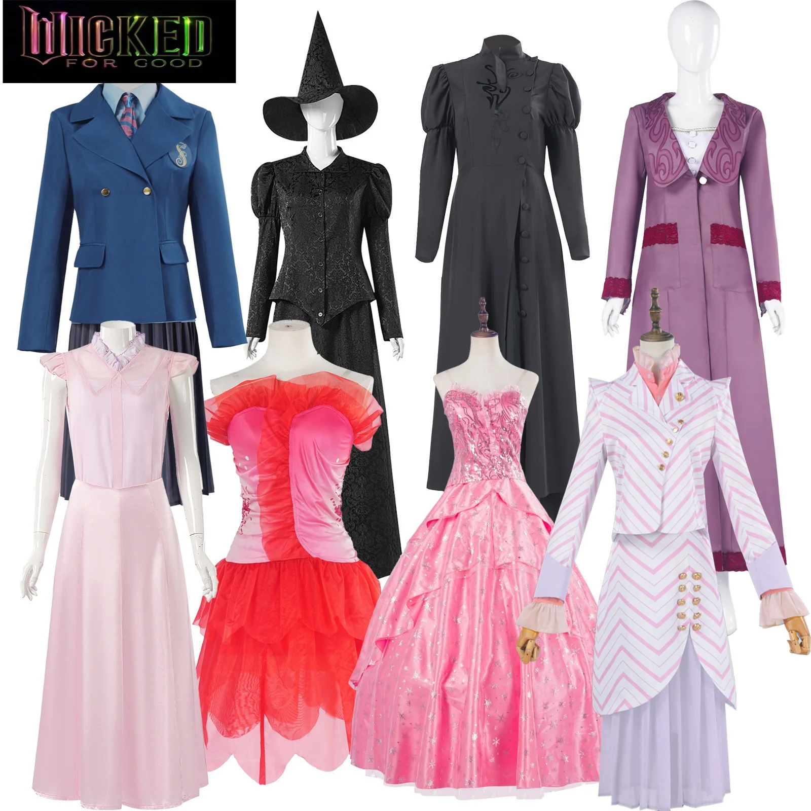 

Фильм Wicked Elphaba 2025 Хэллоуин Глинда Мадам Морри Blewicked Разнообразие женских ролевых костюмов различных стилей