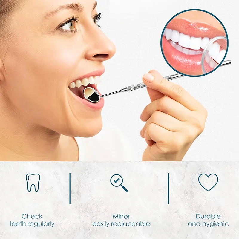 Stainless Steel Dental Oral Mirror Sterilizable Dental Mouth Mirror Eyelash Extension Tool Teeth Whitening Inspection Mirror