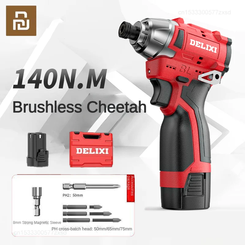 Youpin Delixi Brushless Electric Screwdriver Home Small Hand Electric Drill Multifunctional Power Driver Wrench Screwdriver Tool