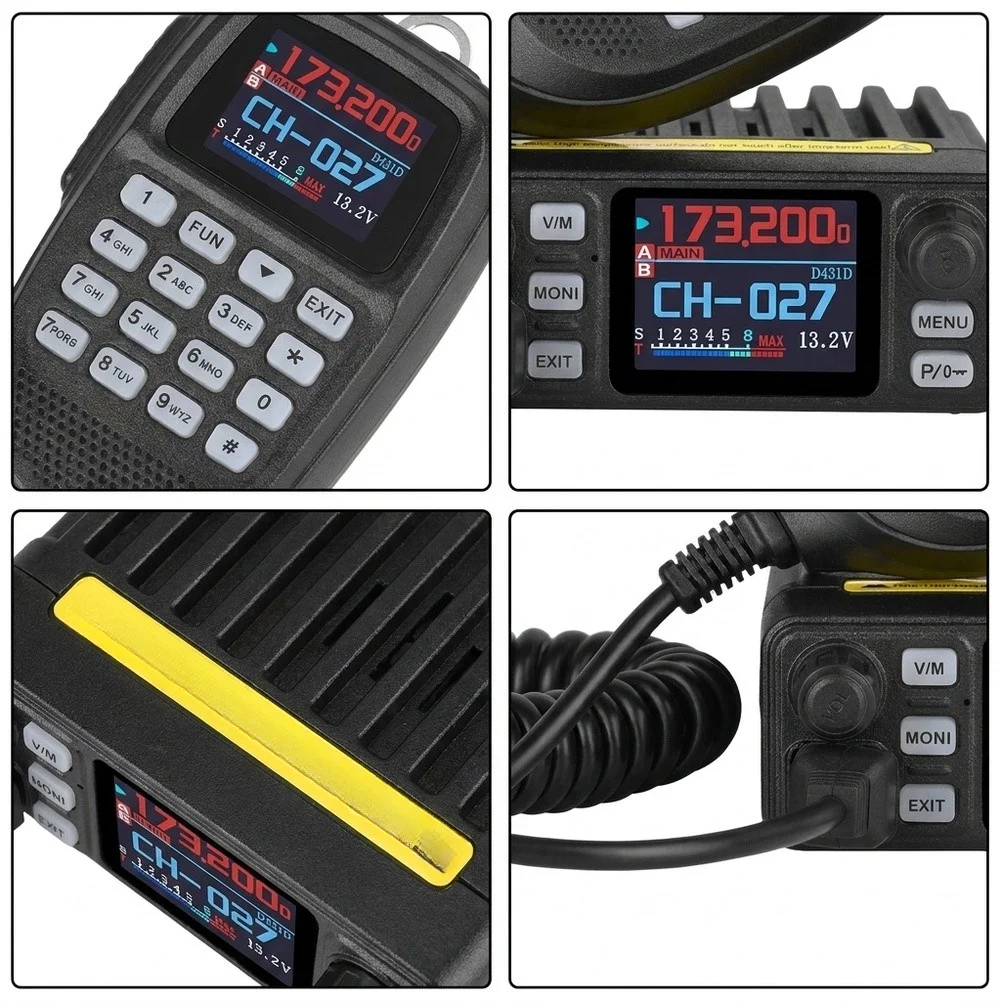 IC-980Pro Car Radio Transceiver with Priority Channel Scan Keypad Lock Dual Meter Display for Reliable Operation