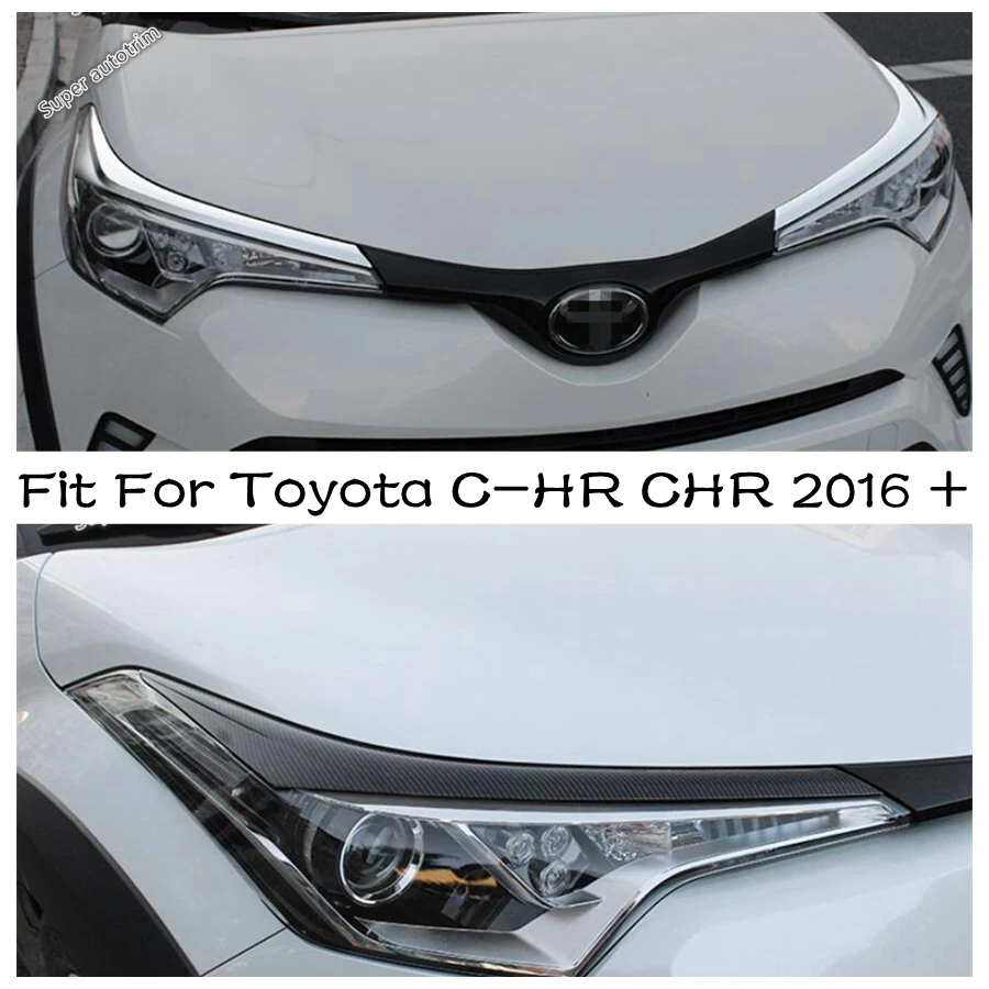 

Lapetus Car Front Headlights Head Lamp Decoration Strip Eyelid Eyebrow Cover Trims For Toyota C-HR CHR 2016 - 2019 Accessories