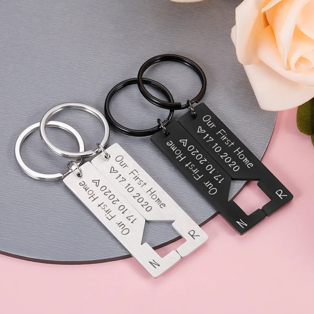 

Простые брелки по индивидуальному заказу в форме дома, чтобы запитать чудесные моменты семьи, идеальный подарок для членов семьи