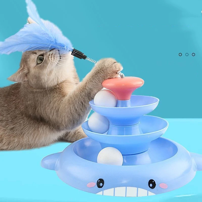 Hot cat toys Self-amusement cat turntable toy ball fun cat stick cat fun automatic fun cat toy pet supplies