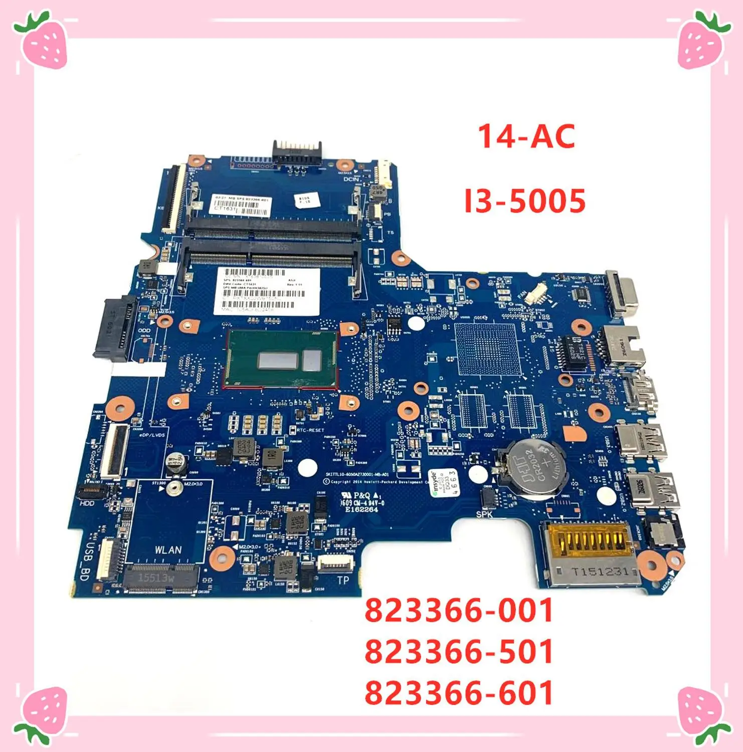 

FOR HP 14-AC 240 g4 240-G4 Motherboard 827683-601 827683-001with I3-5005U SKITTL10-6050A2730001-MB-A01 100% fully tested