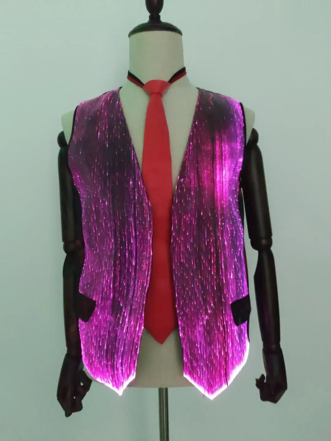 Male LED Short Jacket Gentleman Light up Dress Optic fiber Luminous Stage Performance Dance Costume Cosplay Show Clubwear