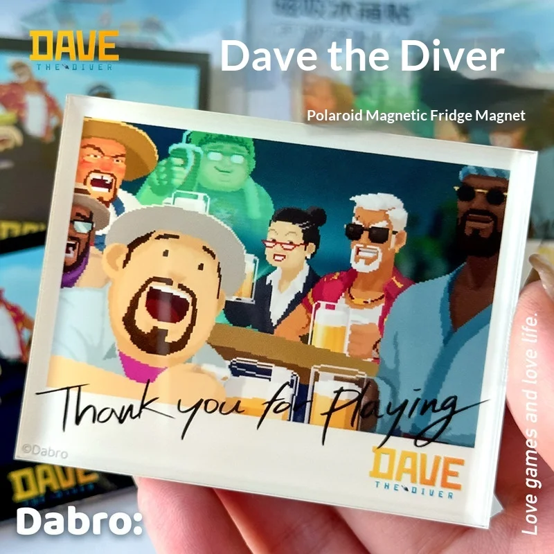 Dabrogroup Magnetic Fridge Magnet Dave The Diver Game Peripheral Thick Transparent Acrylic Polar oid Style Creative Souvenir