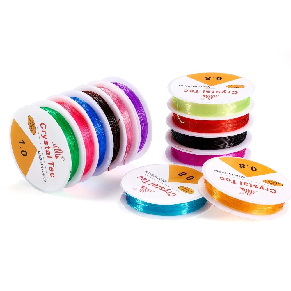 

10Roll 0.6/0.8mm Elastic Thread Colorful Elastic Stretch Crystal String Cord For Jewelry Making Bracelet Beading Thread