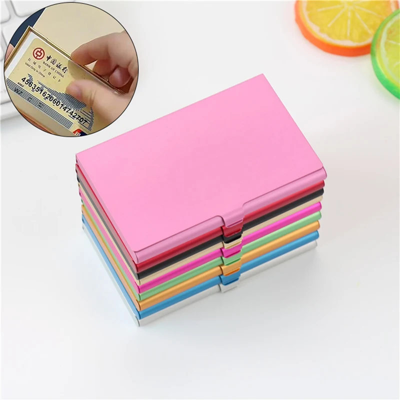 1PC Aluminum Business Card Postcard Storage Case Metal Card Holder Box Portable Large Capacity Card Container For Men And Women