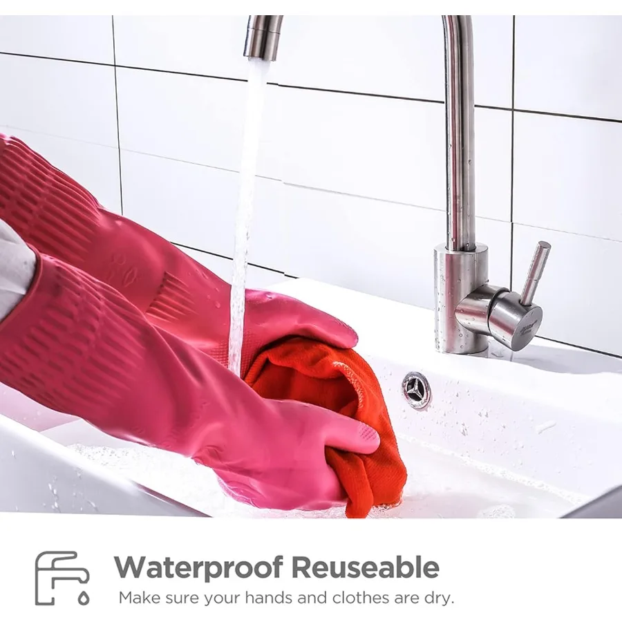 고무 설거지 장갑 3쌍 또는 6쌍 주방 청소용 설거지 장갑 가정용 재사용 가능 내구성