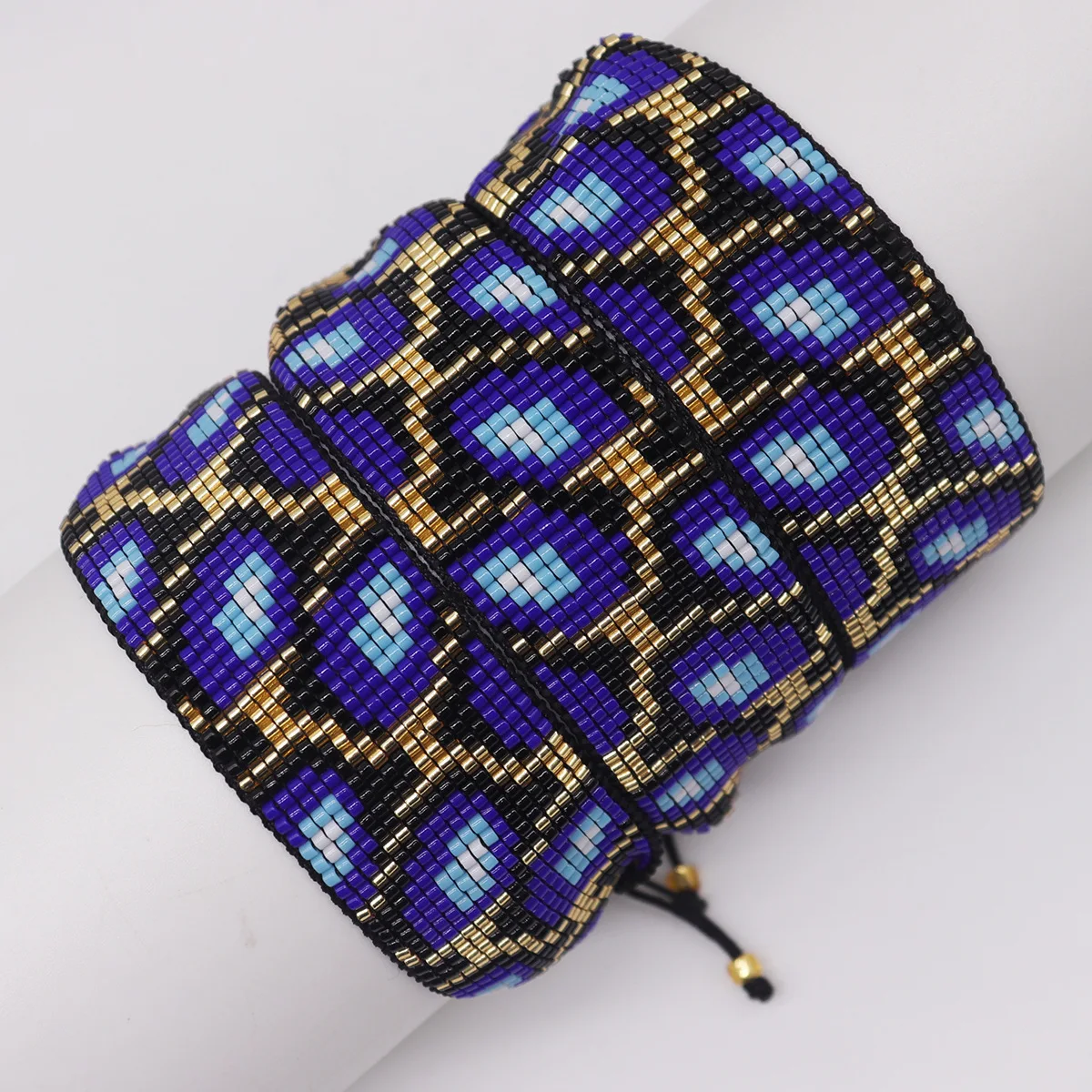 New Retro Blue Leopard Print Miyuki Bracelet With Ethnic Style And Personalized Woven Bracelet For Women