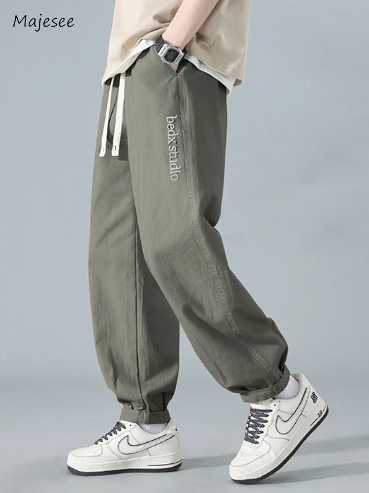 

Casual Pants Men Baggy Chic Slouchy All-match Korean Style Ankle Length Streetwear Fashion Temperament Autumn Handsome Students