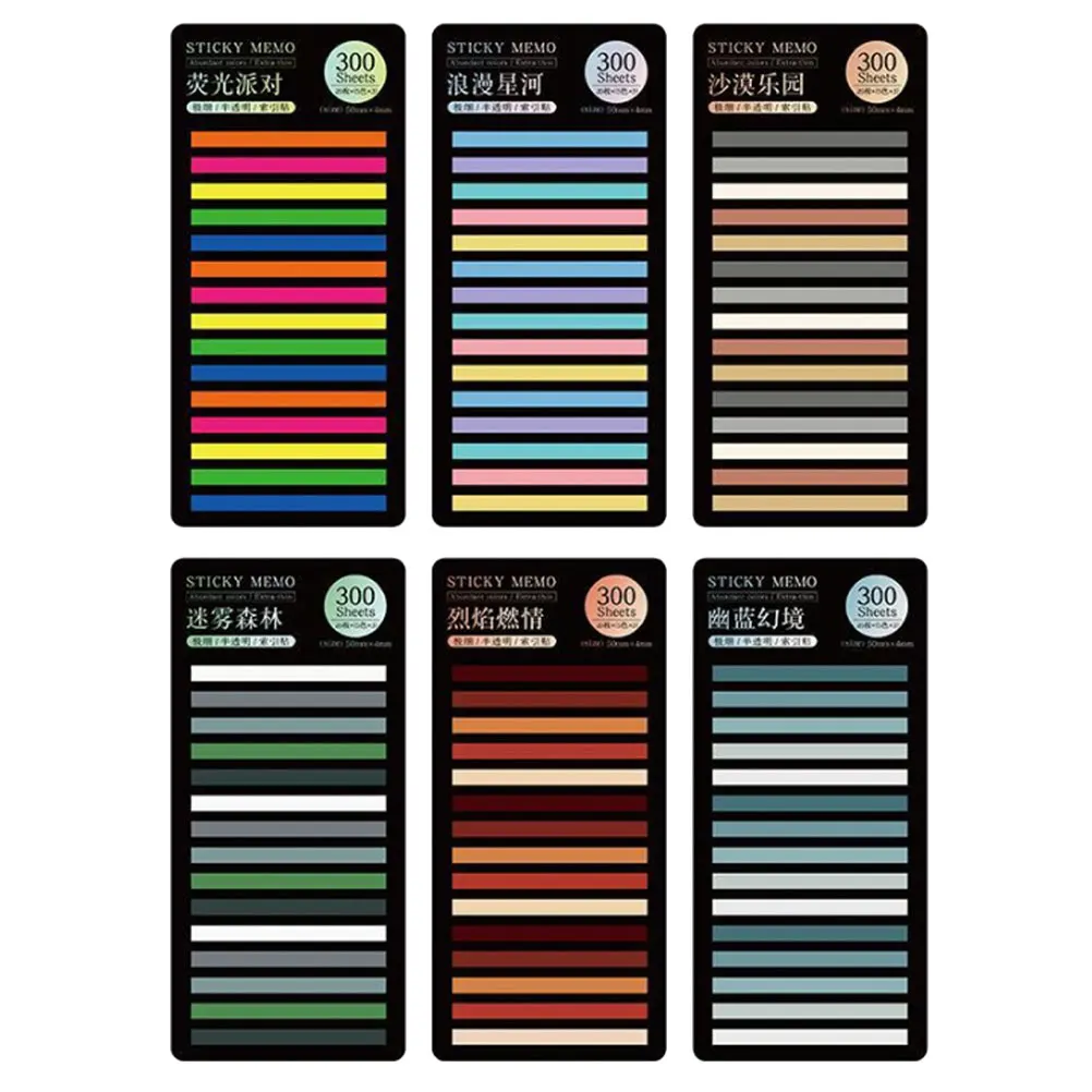 

6 Sets Colored Stickers Page Sticky Tabs Office Reading Strips Student Bookmarks