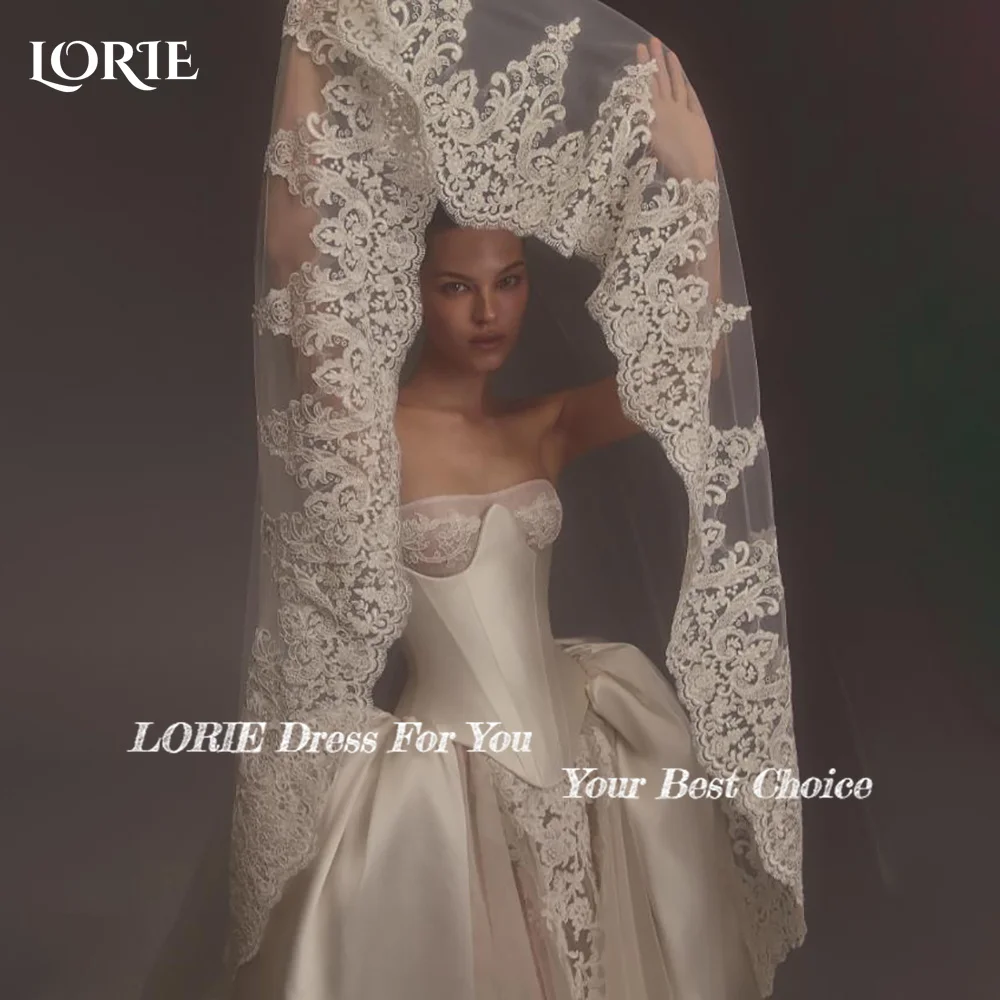 

LORIE Boho Appliques Wedding Dress 3D Flowers Lace Sweetheart Detachale Train Mermaid Bride Gown Customized Corset Bride Dress