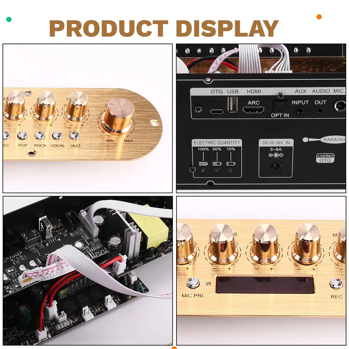 Dynamic Bluetooth-Compatible Amplifier Board with Sound Radio Subwoofer for Karaoke Home EU PLUG