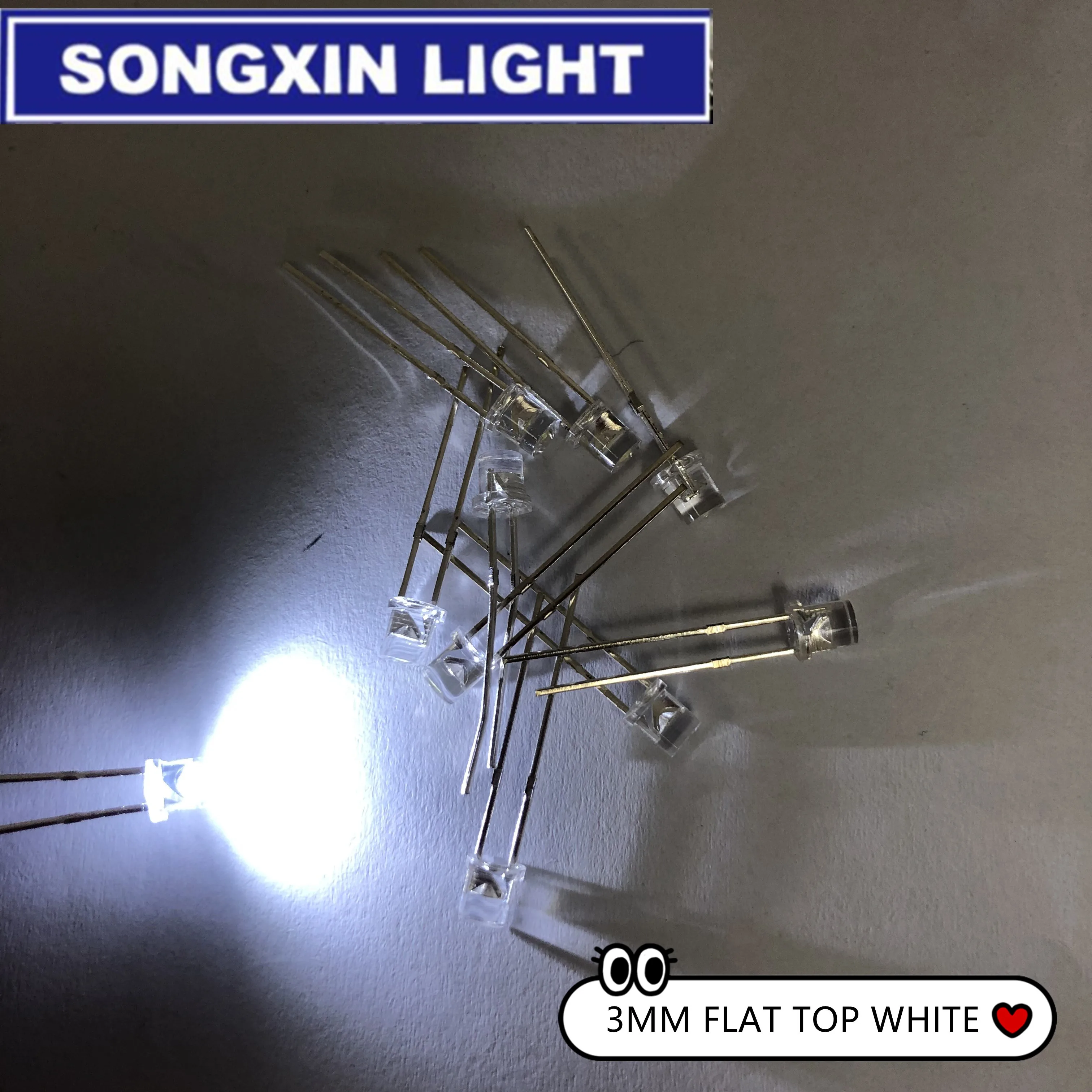50/100pcs F3 3mm 2pins Flat Top White Red Yellow Blue Green Pink diode Led Wide Angle light emitting Diodes lamp Ultra Bright