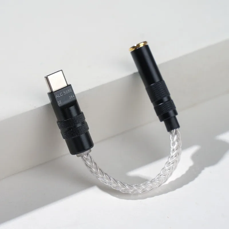 새로운 ALC5686 USB Type-C ~ 3.5mm DAC Amp 이어폰 증폭기 디지털 디코더 AUX 오디오 케이블 어댑터 변환기