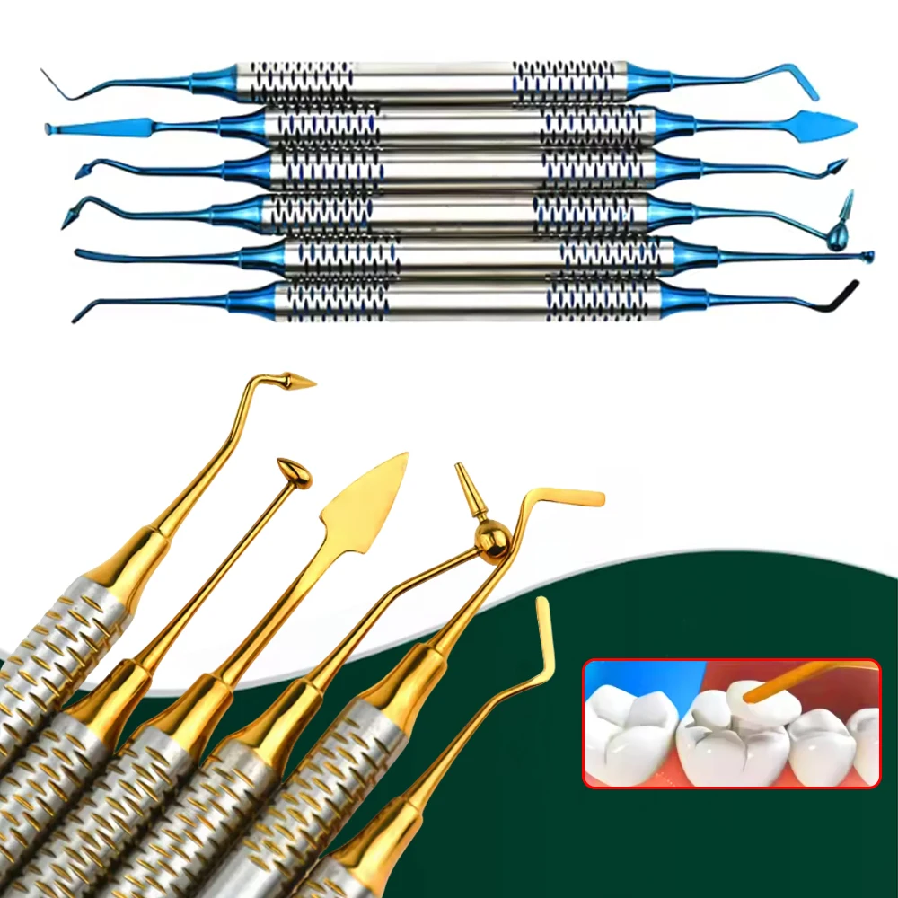 

Шпатель для наполнения стоматологической композитной смолы с титановым покрытием для точной размещения реставрационных материалов
