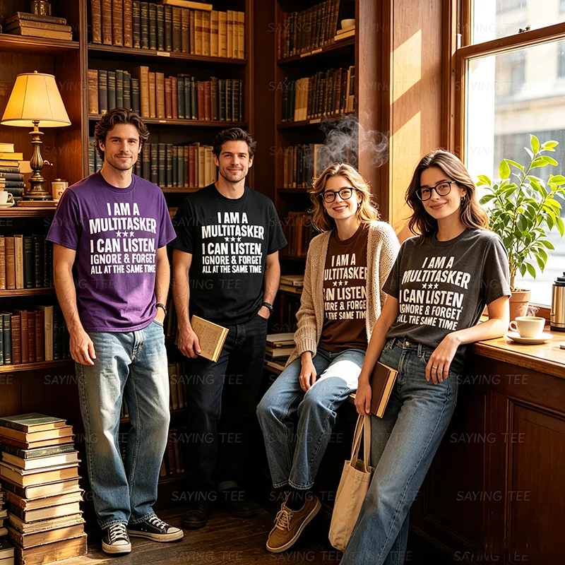 Lustiges Multitasker-Zitat-Kunst-T-Shirt für sarkastische Menschen, Männer und Frauen, Witzige Sprüche, Y2k Humorvolles Sarkasmus-Neuheits-T-Shirt – Detail 3