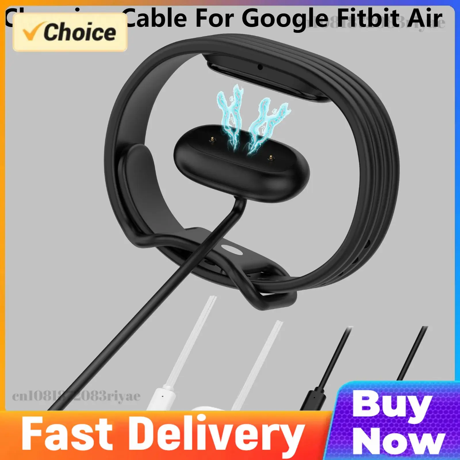 For Fitbit Air Magnetic Charging Cable USB-A & Type-C Charger Cord For Google Fitbit Air Bracelet Black White Two Color Option