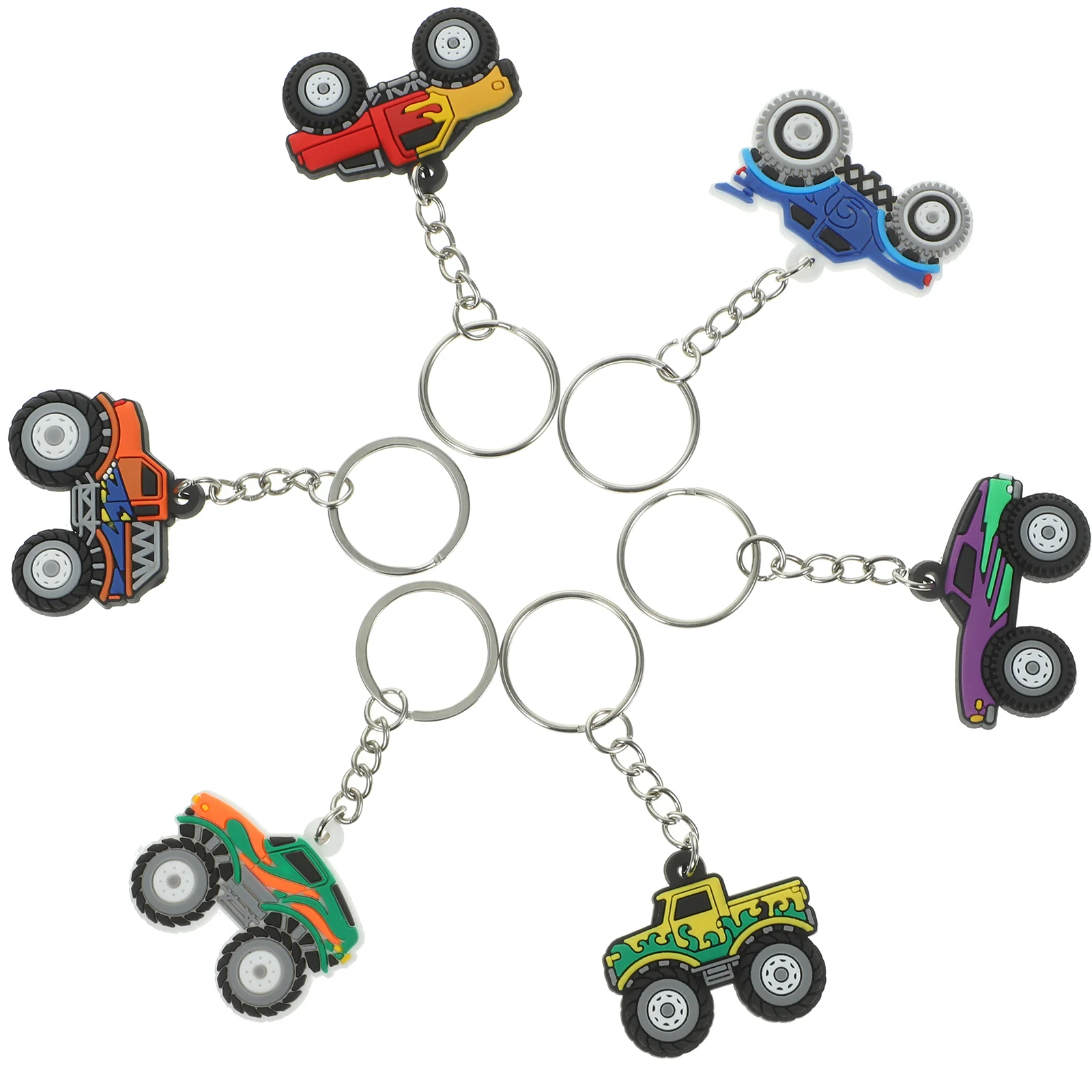 6 Pcs Off-road Vehicle Cartoon Keychain Cute Anime 6pcs (7+8+9+10+11+12) Women Pvc for Girls