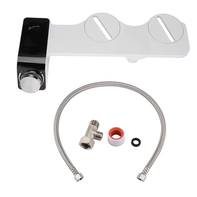 

Luckshopping Биде Насадка для сиденья унитаза Ультратонкая неэлектрическая самоочищающаяся двойная насадка для мытья холодной воды