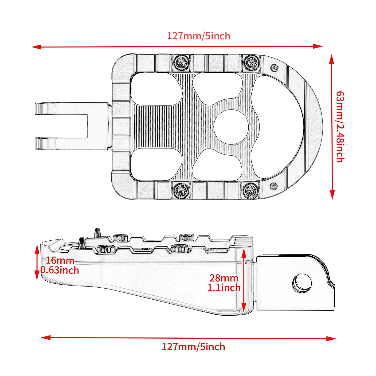 Motorcycle Front Driver Footpeg Rider Foot Rest Pedal for Softail Low Rider Breakout FXBB 2018-Up Sportster S RH1250S